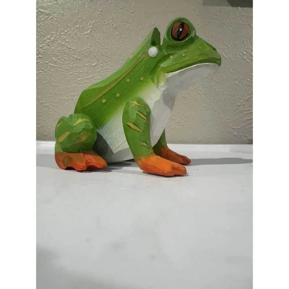 Wooden Frog Eyeglasses Holder